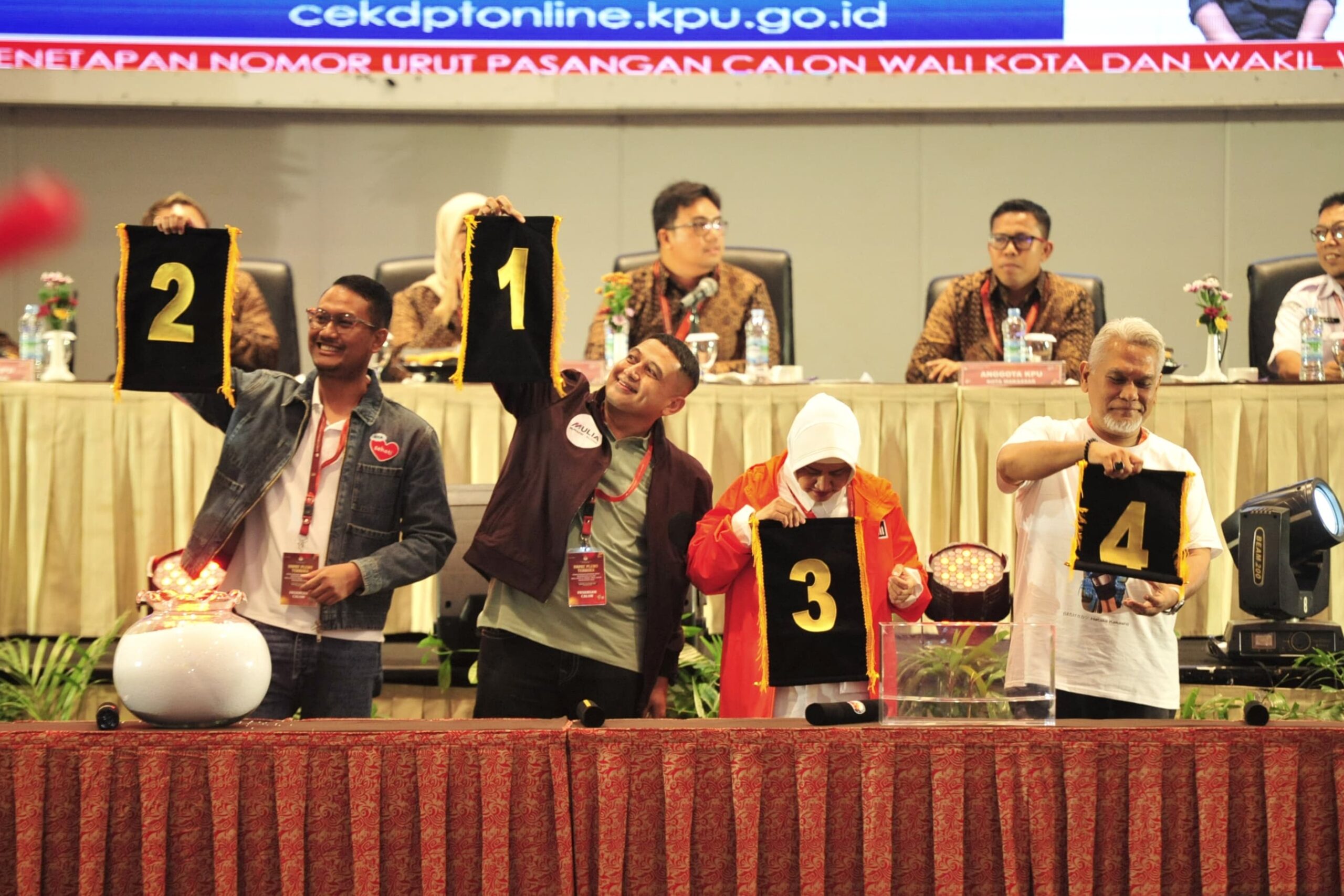 Nomor Urut Paslon di Pilkada Makassar 2024 MULIA 1 SEHATI 2 INIMI 3 AMAN 4