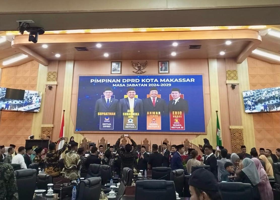 4 Pimpinan DPRD Makassar Resmi Dilantik, Supratman Jadi Ketua