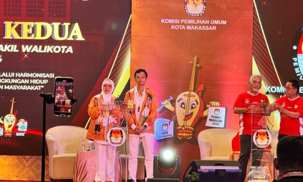 Pasangan Indira Yusuf Ismail-Ilham Ari Fauzi (INIMI) Dalam Debat Kedua Pilwalkot Makassar